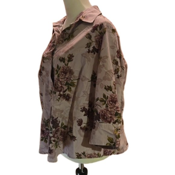 Liz Claiborne First Issue Top Lavender Floral Print Women 2X - Picture 3 of 9
